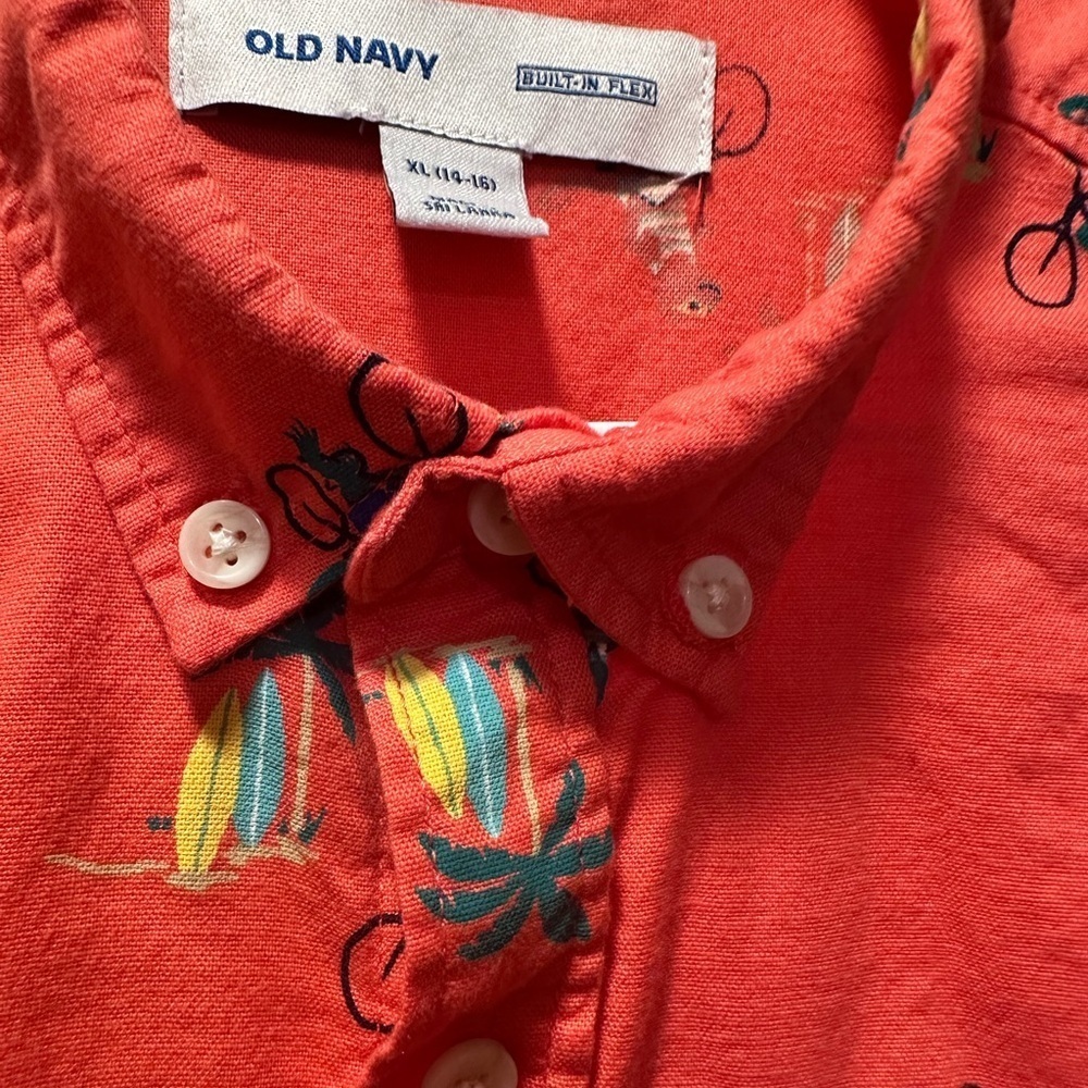 EUC Old Navy Froggy Print Kids Button Down Shirt - Picture 3 of 3